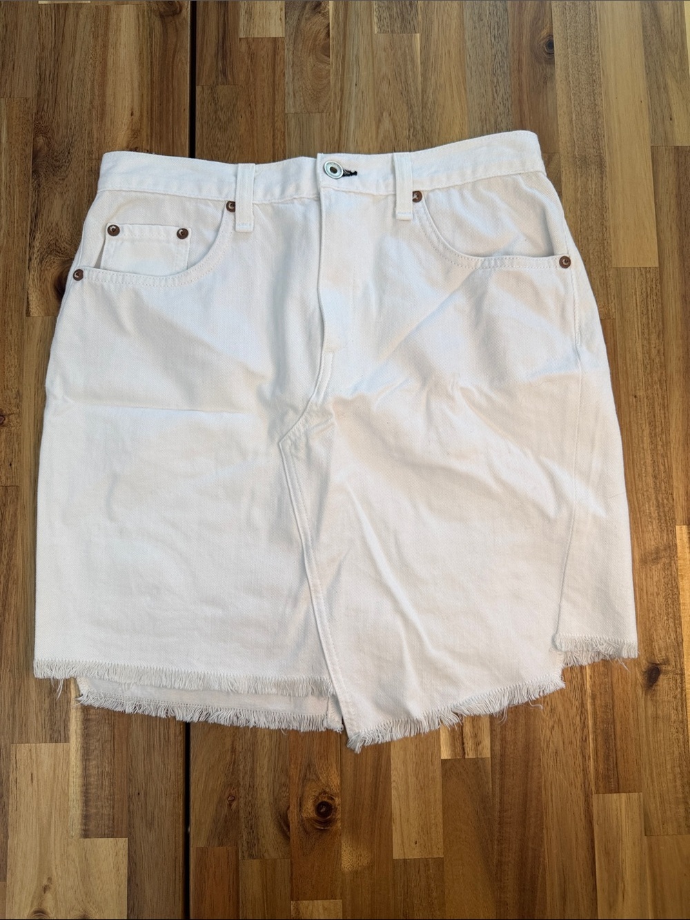 Rag & Bone White Denim Mini Skirt